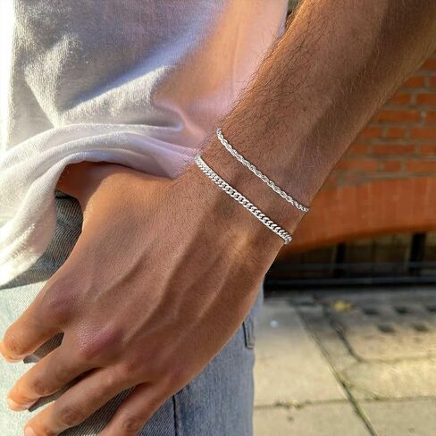 Men’s Bracelet Chain Cuban Wristband Chain Plated Dainty Link Chain Waterproof Fashion Bracelet Jewelry in Saudi Arabia