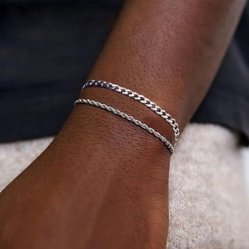Men’s Bracelet Chain Cuban Wristband Chain Plated Dainty Link Chain Waterproof Fashion Bracelet Jewelry in Saudi Arabia