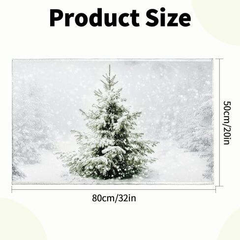 Winter Snowy Pine Tree Bath Rug Xmas Tree Bath Mat 20x32 Inch White Bathroom Plush Rug Extra Soft Absorbent Rug Non Slip Doormat for Bathroom Entryway Living Room in Kuwait