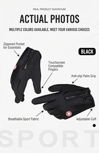 Winter Gloves for Men Women Touch Screen Waterproof Fleece Warm Windproof Cold Weather Thermal Gloves for Running Cycling Driving Hiking Climbing in Saudi Arabia