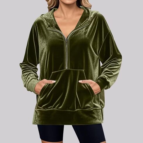 Women's Autumn/Winter Casual Hooded Long-Sleeved Fashion Korean Style Fleece Long-Sleeved Top in Saudi Arabia