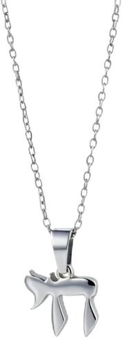 صنع في إسرائيل قلادة تشاي مطلية بالذهب عيار 14 قيراط للنساء - قلادة رمز يهودي من إسرائيل - عبرية أنيقة مع زركونيا مكعبة مجوهرات يهودية دينية أنيقة in Kuwait