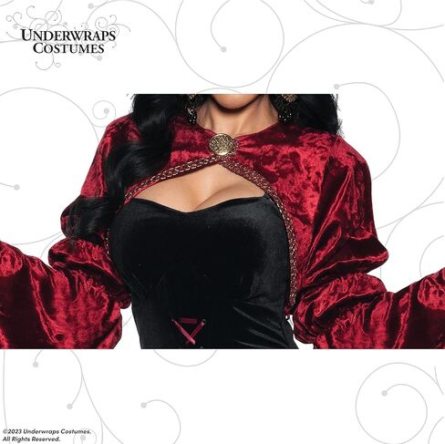 فستان مصاص دماء أسود مثير من UnderWRAPS - أزياء الهالوين القوطية Vampiress للبالغين للنساء، ملابس تنكرية لمصاصي الدماء باللونين الأسود والأحمر المخيف (القوطي، متوسط ​​8-10) in Saudi Arabia