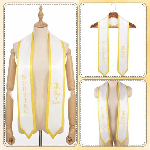 Jecery Nurse Matter Graduation Stole Class of 2026 First Generation Stole Sashes with Medical Logo Embroidery for 2026 Registered Nurses Graduation Gifts, 72 Inches in Saudi Arabia