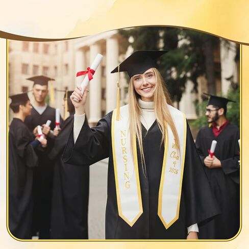 Jecery Nurse Matter Graduation Stole Class of 2026 First Generation Stole Sashes with Medical Logo Embroidery for 2026 Registered Nurses Graduation Gifts, 72 Inches in Saudi Arabia