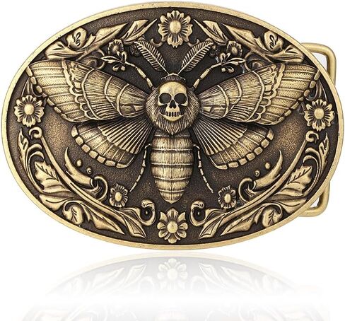 Westscorpbk Belt Buckles Men Western Moth Belt Buckles for Cowboy Cowgirl Vintage Rodeo Cowboy Gifts for Men Western Accessories for Women (Bronze) in Saudi Arabia