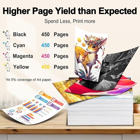 MS Deer 281 حبر خراطيش حبر لطابعات Canon Cyan Magenta أصفر ، بديل متوافق مع Canon CLI-281 XXL 281XXL C/M/Y لـ PIXMA TR8520 TR8620 TR7520 TS6120 TS8220 TR8600 TS9120 TS9521C in Kuwait