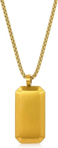 Invicta Jewelry Men's Small Beveled Edge Antiqued Dog Tag Necklace in Saudi Arabia