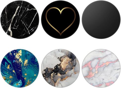 6 Pack Cellphone Phone Grip and Smartphones Stand, Collapsible Cell Phone Expanding Holder for Phone - Black Marble Blue Galaxy, ZJ004 in Kuwait
