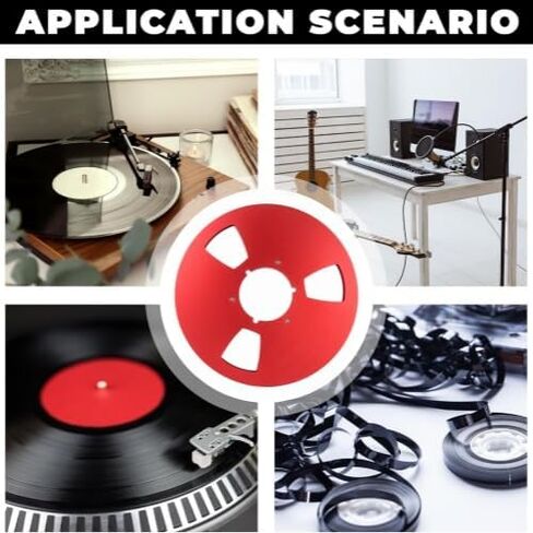 1/4 10.5 Inch Empty Tape Reel, 3 Holes Universal Open Reel Sound Tape Empty Reel for Recording Sound Takeup Reel(Red) in Kuwait