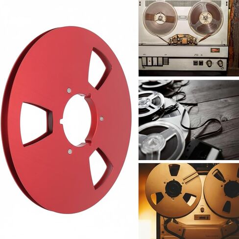 1/4 10.5 Inch Empty Tape Reel, 3 Holes Universal Open Reel Sound Tape Empty Reel for Recording Sound Takeup Reel(Red) in Kuwait