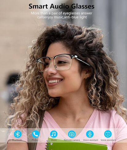 Smart Bluetooth Sunglasses with Open Ear Audio, UV400 Polarized Lens & Voice Control | Built-in Mic, Bass Sound | Hands-Free for Running, Cycling, Driving in Saudi Arabia