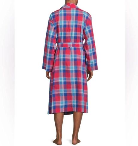 POLO RALPH LAUREN Men's 100% Cotton Woven Plaid Robe (Red, Small/Medium) in Saudi Arabia