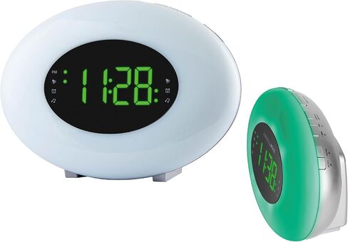 HANNLOMAX HX-162CR AM/FM PLL Radio with Alarm Clock, RGB Mood Light (7 Colors) and Dynamic Mode, 1" LED Display with dimmer Function, AC Operation only (Silver) in Saudi Arabia