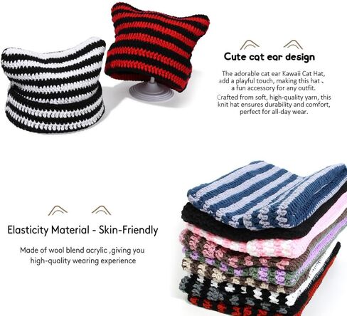 Crochet Cat Beanie - Animal Design Slouch Hat with Fox Pattern in Saudi Arabia