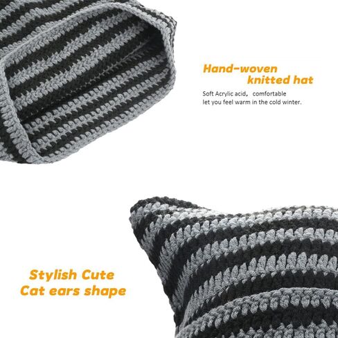 Crochet Cat Beanie - Animal Design Slouch Hat with Fox Pattern in Saudi Arabia