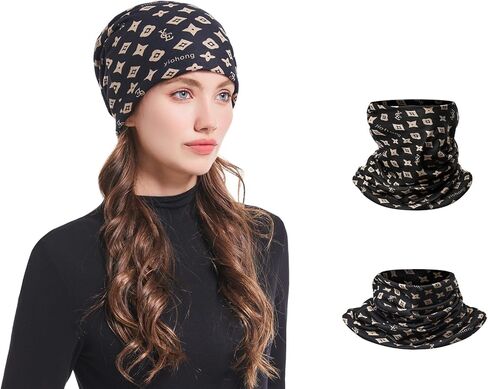 Lunukopi Winter Hats for Men & Women–Slouchy Beanie, 3-in-1 Convertible Scarf Face Mask, Womens Winter Hat for Cold Weather in Saudi Arabia