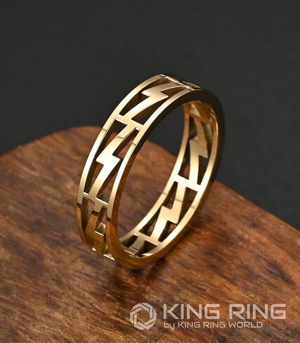 حلقات Lightning Ring مقاس 5 مم من King Ring - خواتم فائقة الراحة مقطوعة بالليزر للرجال والنساء - مصممة في الولايات المتحدة الأمريكية in Kuwait
