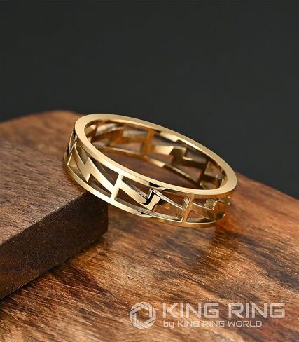 حلقات Lightning Ring مقاس 5 مم من King Ring - خواتم فائقة الراحة مقطوعة بالليزر للرجال والنساء - مصممة في الولايات المتحدة الأمريكية in Kuwait