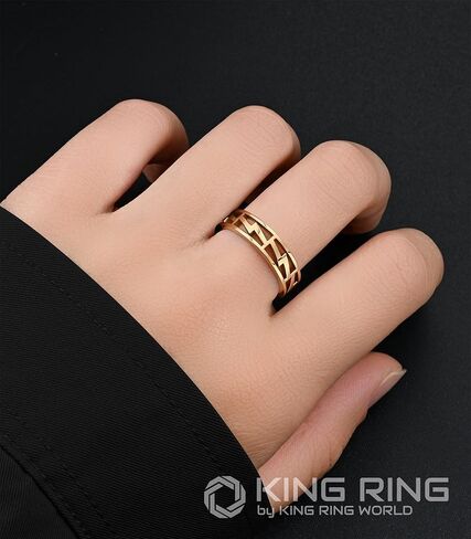 حلقات Lightning Ring مقاس 5 مم من King Ring - خواتم فائقة الراحة مقطوعة بالليزر للرجال والنساء - مصممة في الولايات المتحدة الأمريكية in Kuwait