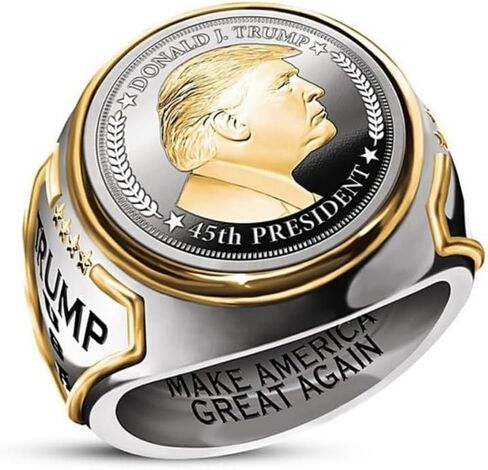 JIANFU Fashion Rings Finger US President Trump Ring Supporters Wide Ring in Saudi Arabia