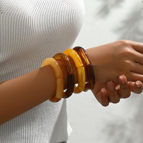 Gold Bangle Bracelets for Women Wide Cuff Bracelet Resin Design Fashion Jewelry Statement Bangle Gifts Bracelet for Women in Saudi Arabia