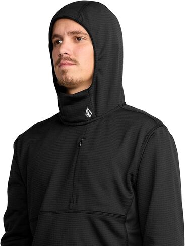 بلوفر Volcom ذو القلنسوة Gridlock للرجال - جيب بسحاب من الصوف المطاطي ذو فتحة الإبهام in Saudi Arabia