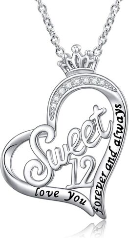 S925 Sterling Silver 12 13 14 15 16 17 Birthday Love Heart Pendant Necklace for Daughter Sisters Friend Granddaughter in Saudi Arabia