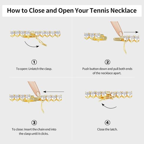 4mm Tennis Necklace for Women, Iced Out Simulated Diamond 14K Gold Plated Tennis Chain, 3 Prong Cubic Zirconia Elegant Necklace for Her Valentine Gifts in Saudi Arabia