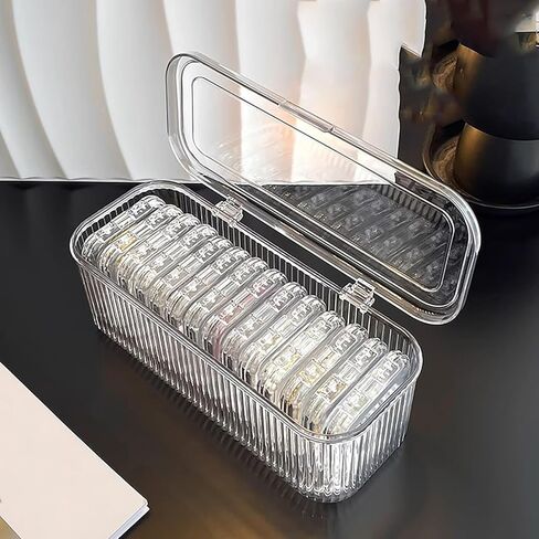 1 Pack Acrylic Bracelet Jewelry Storage Box with 12 Portable Anti Tarnish Organizers for Earrings/ring/necklace (Clear) in Saudi Arabia