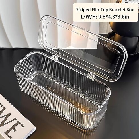 1 Pack Acrylic Bracelet Jewelry Storage Box with 12 Portable Anti Tarnish Organizers for Earrings/ring/necklace (Clear) in Saudi Arabia