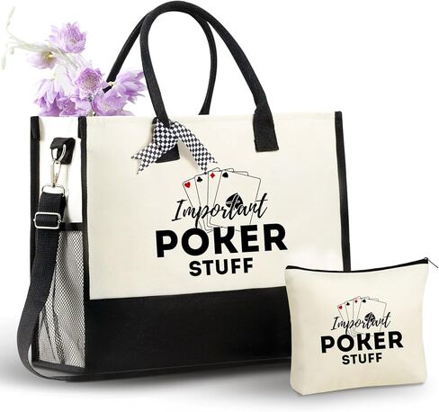InnoBeta Poker Gifts for Women, Poker Accessories Tote Bag for Poker Players with Top Zipper Closure and Shoulder Strap in Saudi Arabia