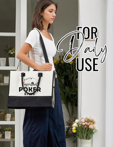 InnoBeta Poker Gifts for Women, Poker Accessories Tote Bag for Poker Players with Top Zipper Closure and Shoulder Strap in Saudi Arabia