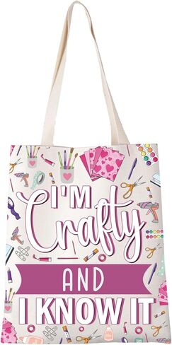 XYANFA Crafter Tote bag Lover Mom Gift Artist Gift I Am Crafty And I Know It Sewing Crafter Handbag in Saudi Arabia