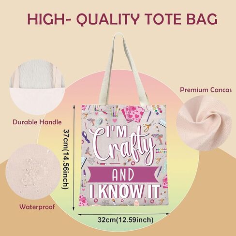 XYANFA Crafter Tote bag Lover Mom Gift Artist Gift I Am Crafty And I Know It Sewing Crafter Handbag in Saudi Arabia