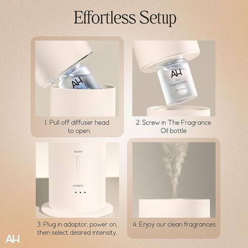 موزع روائح الهواء البارد الذكي وزيت عطري ثنائي من أورا هاوس - موزع روائح عطرية يتم التحكم فيه بواسطة تطبيق بلوتوث للمنزل (زيوت كولينز آند كوست 30 مل) - روائح مستوحاة من الفنادق، أجواء سهلة in Kuwait