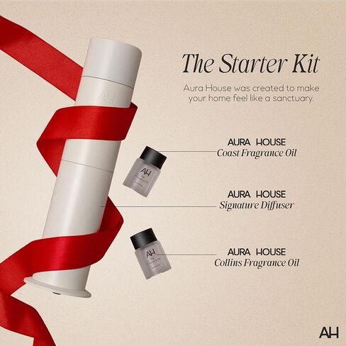 موزع روائح الهواء البارد الذكي وزيت عطري ثنائي من أورا هاوس - موزع روائح عطرية يتم التحكم فيه بواسطة تطبيق بلوتوث للمنزل (زيوت كولينز آند كوست 30 مل) - روائح مستوحاة من الفنادق، أجواء سهلة in Kuwait