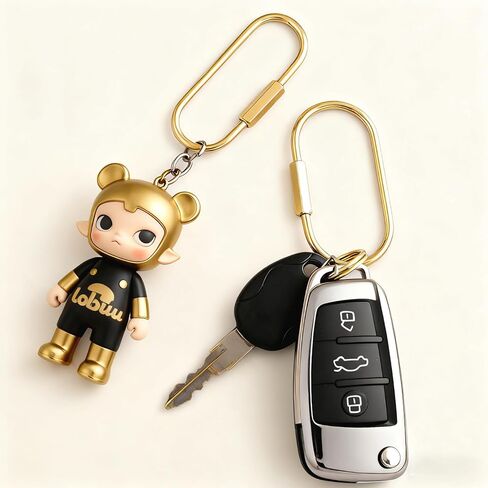 HAPNEWEY Brass Key Rings, 2 Pack Gold Keychain Rings for Bag Charms Secure Locking Carabiner for Keys in Saudi Arabia