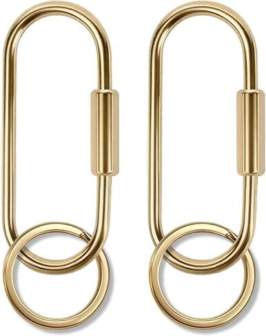 HAPNEWEY Brass Key Rings, 2 Pack Gold Keychain Rings for Bag Charms Secure Locking Carabiner for Keys in Saudi Arabia