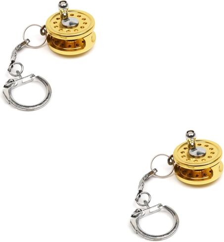 WOFASHPURET Miniature Keyring Miniature Fishing Reel Key Charm Fishing Reel Key Ring Keyring in Saudi Arabia