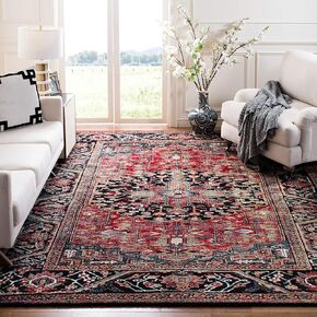 SAFAVIEH Vintage Hamadan Collection Area Rug - 8' x 10', Red & Multi, Oriental Traditional Persian Design, Non-Shedding & Easy Care, Ideal for High Traffic Areas in Living Room, Bedroom (VTH215A) in Kuwait