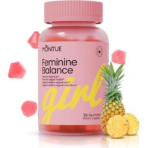 NUTRAJOY Premium Feminine Balance Gummies, for Women's Ph Health, Vaginal Wellness Support, Immune Support, Energy Support, Hawaiian Pineapple, Vegan Gluten-Free, 60 Gummies in Saudi Arabia