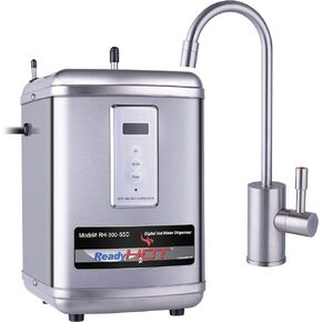 Ready Hot 41-RH-300-F560-BN Instant Hot Water Dispenser System, 2.5 Quarts, Digital Display Dual Lever Hot and Cold Water Faucet Brushed Nickel in Kuwait