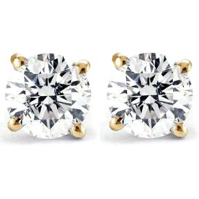 Pompeii 1/4 Ct TDW Genuine Diamond Studs Available in 14k White or Yellow Gold in Saudi Arabia