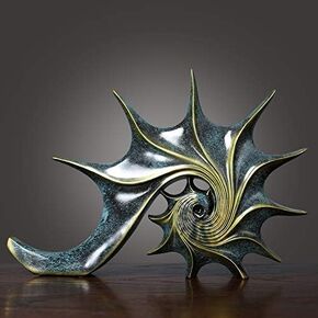 YUDIZWS Decorative Conch Statue Made of Polyresin Modern Sea Shell Sculpture Figure Decor for Home Office Living Room 16x11x2.2inch,Gold in Saudi Arabia