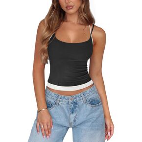 Pungdra Womens Camisole Tops for Women Trendy Halter Spaghetti Strap Tank Top Cute Going Out Summer Basics Womens Clothing in Kuwait