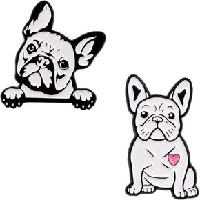 2pcs Cute French Bulldog Enamel Pin, Novelty Cartoon Cute Pins for Hats, Backpacks, Bags and Lanyards in Kuwait