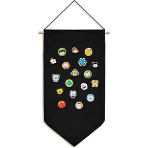 Wahijihe Pin Wall Display Banners,Badge Collection Banner Wall Canvas Banners Hanging Brooch Pin Organizer for Badges,Buttons,Pins,Patches (Black) in Saudi Arabia