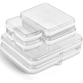 6pcs Clear Hard Shell Zipper Case Organizer و Hard Blastic Zipper Baces Storing Multi Guffest in Kuwait