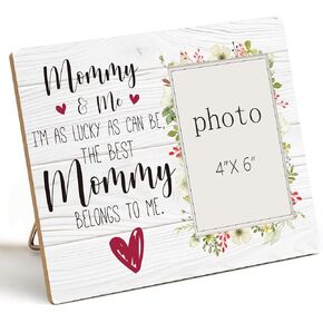 Mommy and Me Picture Frame - New Mom First Time Mom Gifts for Women, Mother Gift for Mother's Day Birthday Christmas, Wooden Photo Frame for Nursery Decor, Tabletop Wall Display (4x6 Inch Photo) in Saudi Arabia